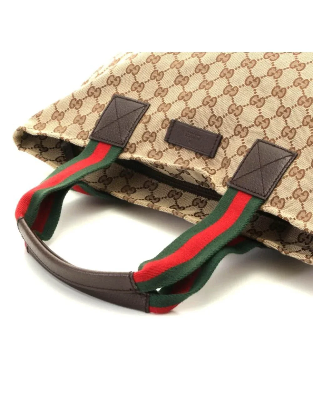 Gucci Sherry Line GG Tote Bag Beige Dark Brown